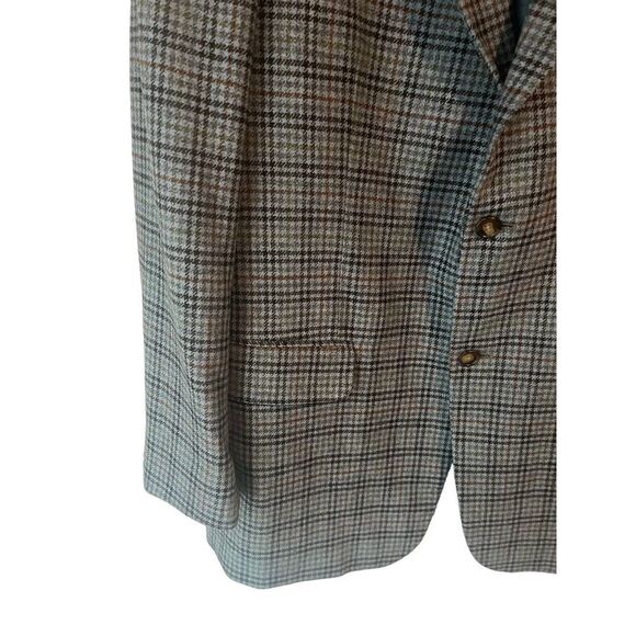 LANDS End Men’s Suit Jacket 42L Blue Tweed Blazer 2 Button Regular Fit Long Wool - Picture 4 of 10